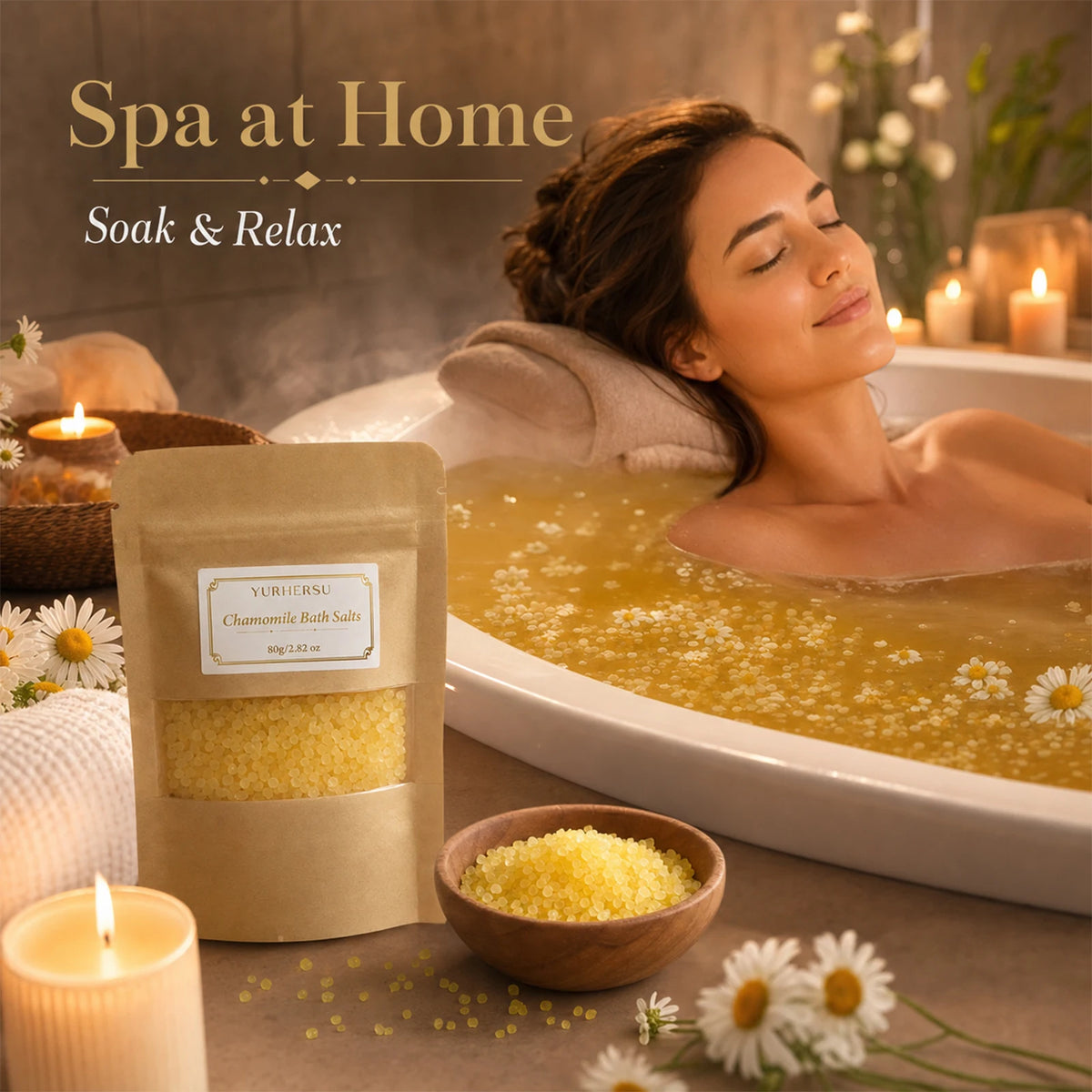 Chamomile Exfoliating Bath Salt – Home Spa & Foot Soak Exfoliating Bath Salt HIP