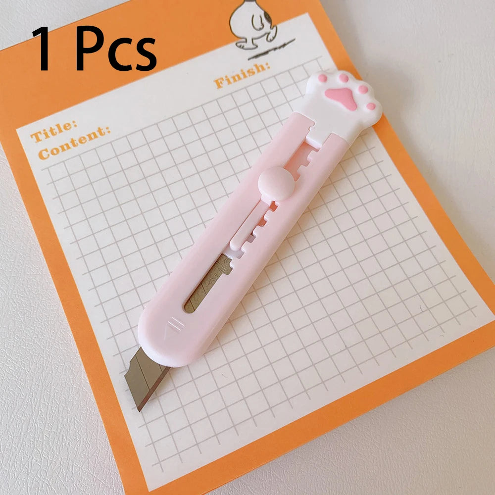 Kawaii Cat Claw Utility Knife – Mini Portable Paper Cutter Mini Utility Knife HIP Pink