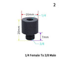 1/4" to 3/8" Tripod Screw Mount Adapter – Black | Camera Tripod Screw Adapter HIP No plug 2