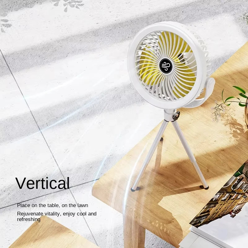 Rechargeable Portable Camping Fan with LED Light | 3 Speeds Portable Camping Fan HIP