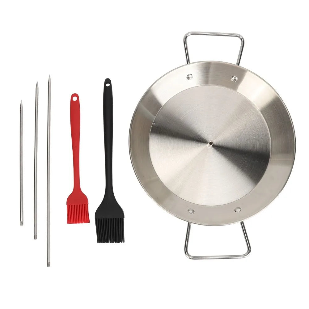 Stainless Steel Vertical Skewer & Al Pastor Roasting Pan Set Vertical Skewer Roasting Set HIP Silver