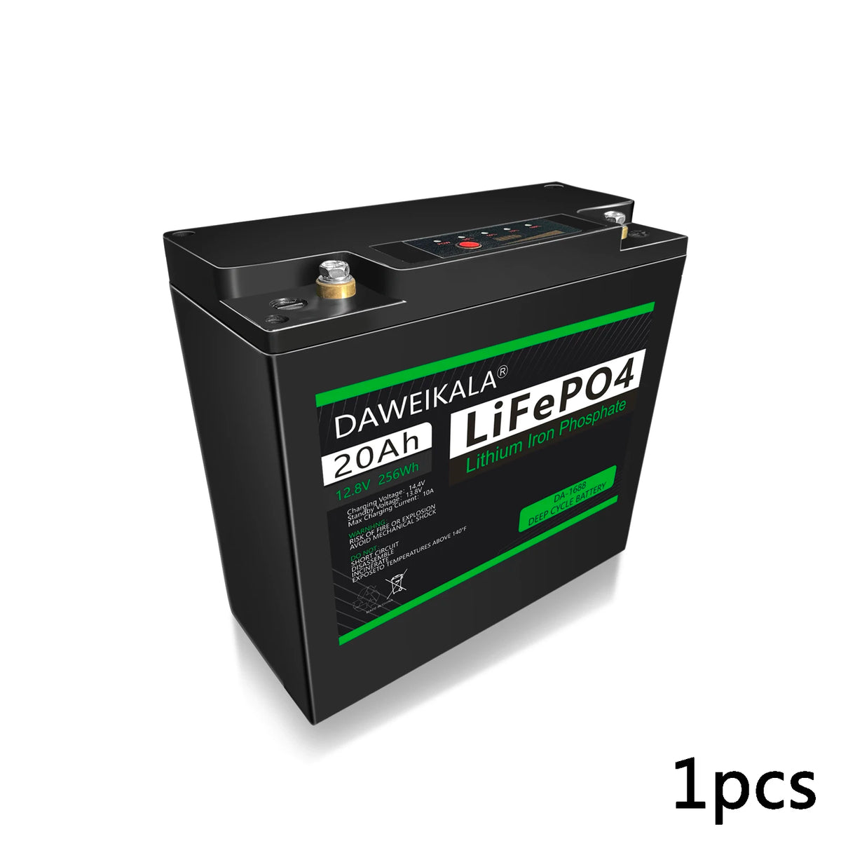 12V 20Ah LiFePO4 Deep Cycle Battery – 30A BMS & Display LiFePO4 Battery HIP 1pcs battery