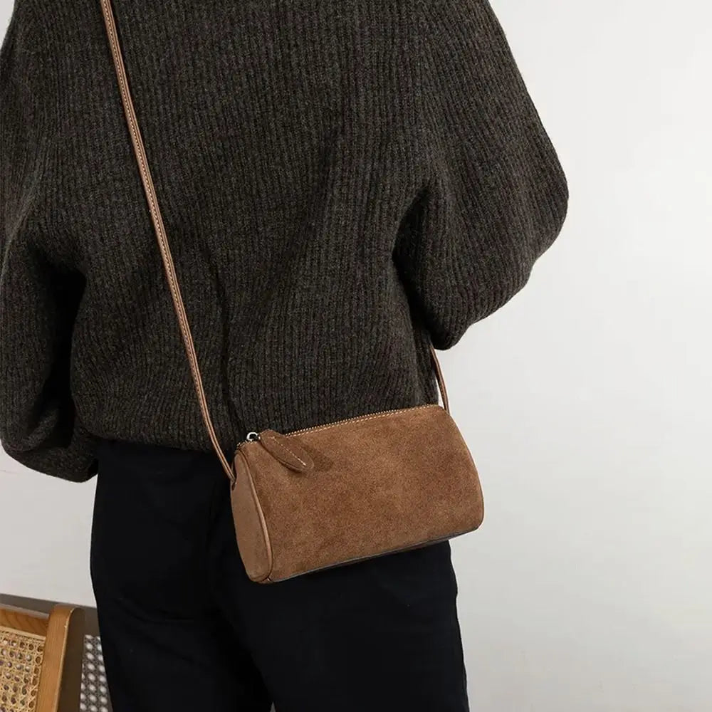 Women's Vintage Suede Crossbody Bag – Large Shoulder Bag Crossbody Shoulder Bag HIP