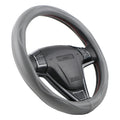 Genuine Leather Steering Wheel Cover – Non-Slip, Universal Fit Steering Wheel Cover HIP Gray CN