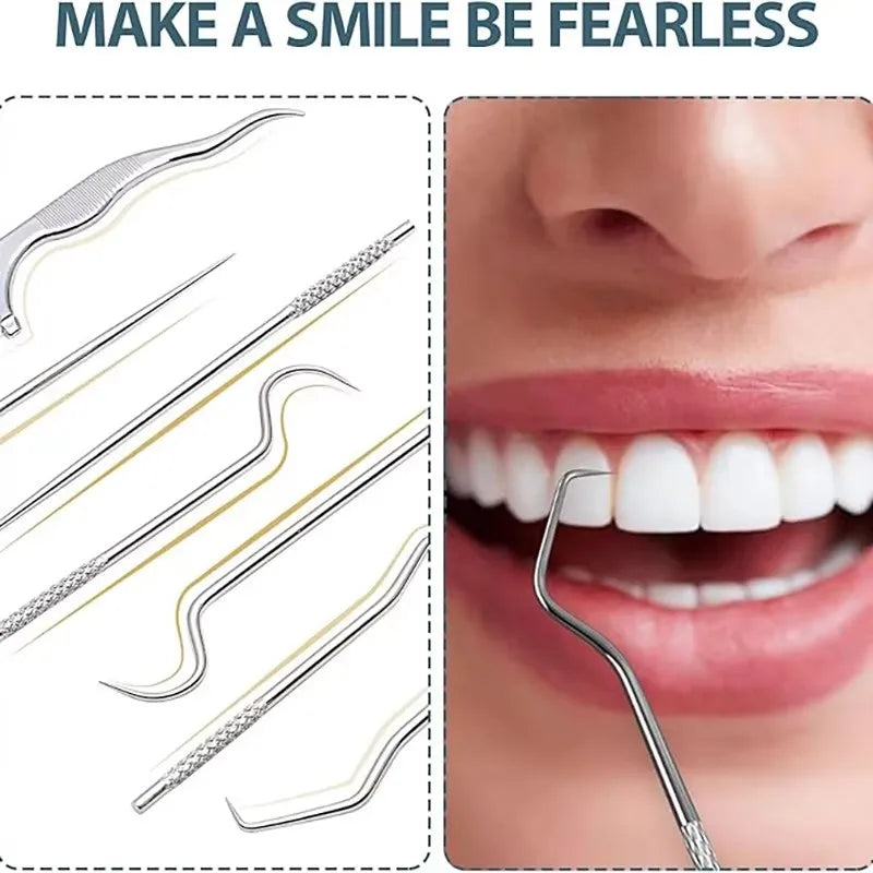 RUZOFO Reusable Stainless Steel Toothpick & Flossing Set Dental Toothpick Set HIP