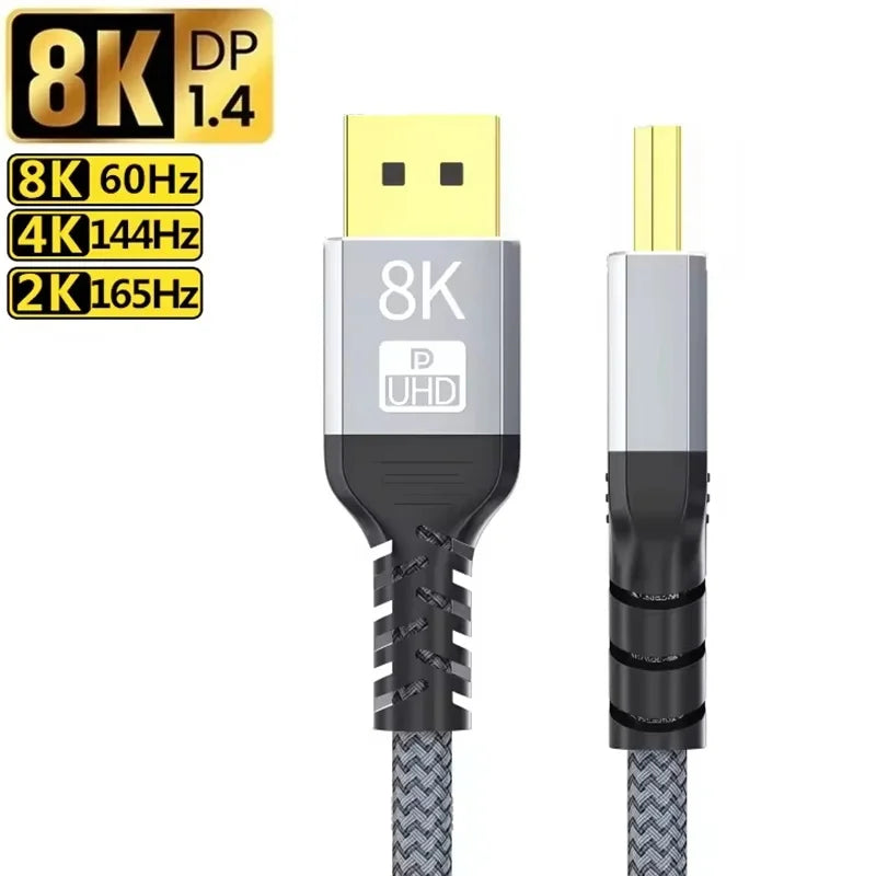 SEamopar 8K DisplayPort 1.4 Cable – 2K 240Hz HDR Gaming DP DisplayPort Cable HIP
