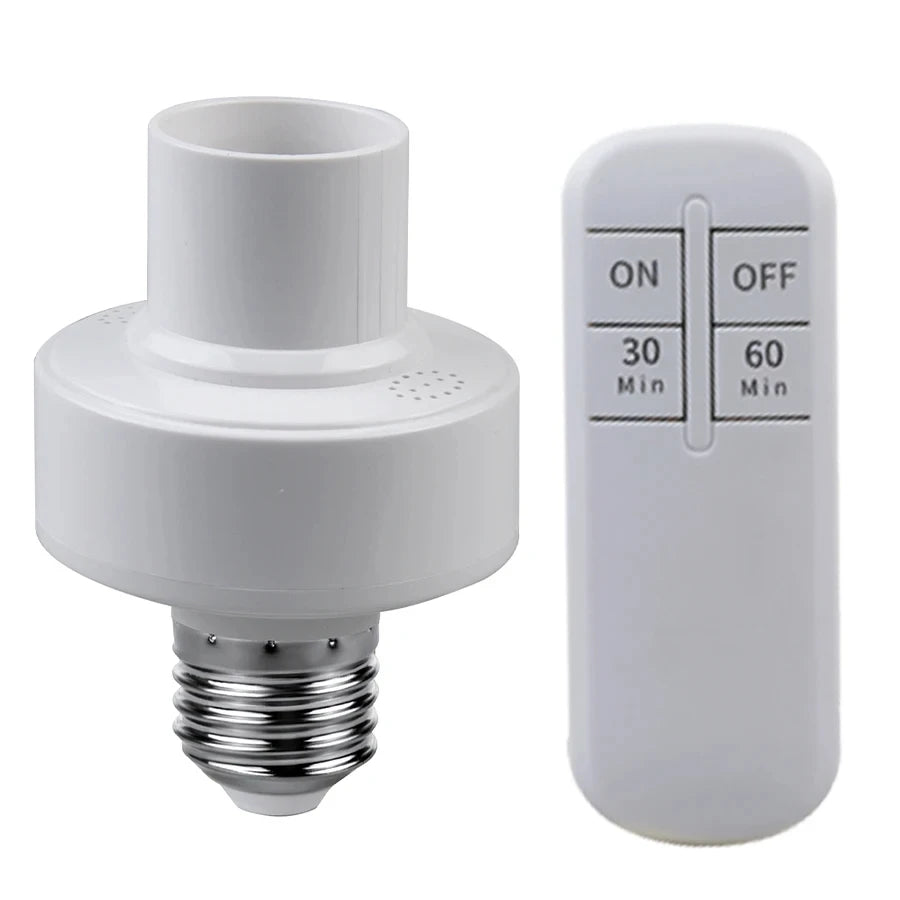 E27 Light Bulb Socket Lamp Bases With Smart Timer Switch Wireless Remote Control Lamp Holder for Pendant Lamp Ceiling Chandelier HIP E27 Smart Holder