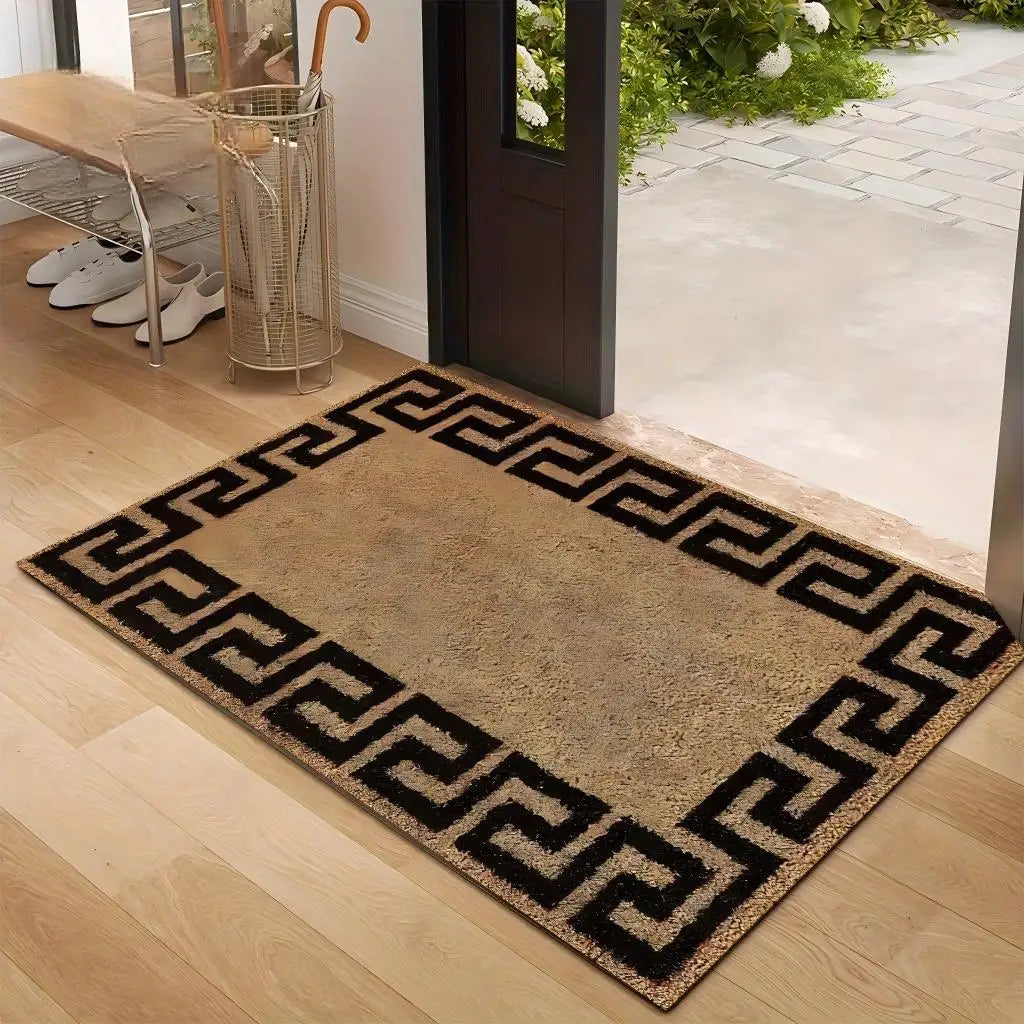 Greek Pattern Anti-Slip Doormat – Minimalist Polyester Rug Decorative Doormat HIP
