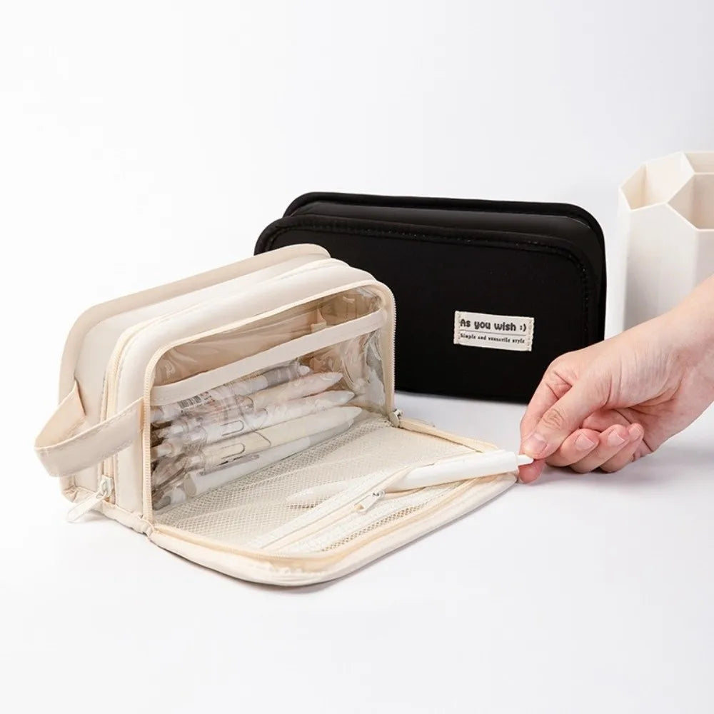 Large Capacity Pencil Case Zipper Stationery Organizer Bag Pencil Case Organizer HIP