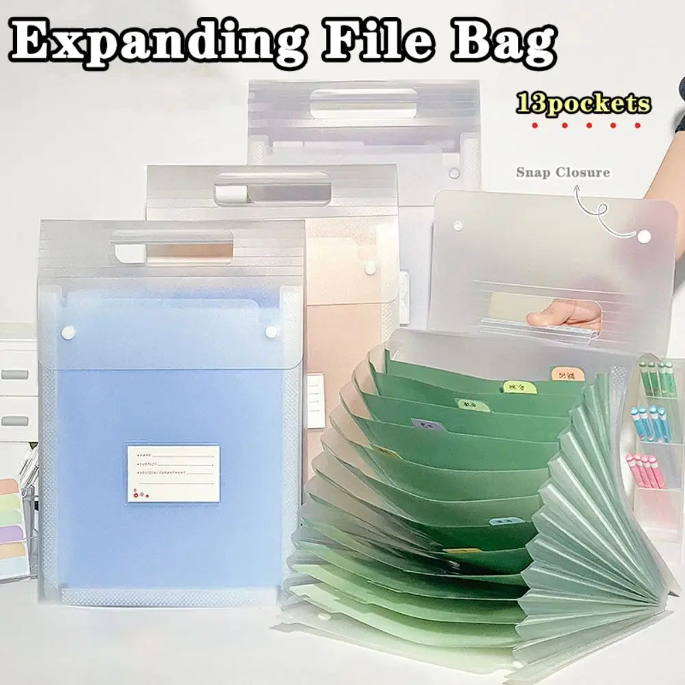13-Pocket A4 Expanding File Bag – Gradient Color Organizer Expanding File Organizer HIP