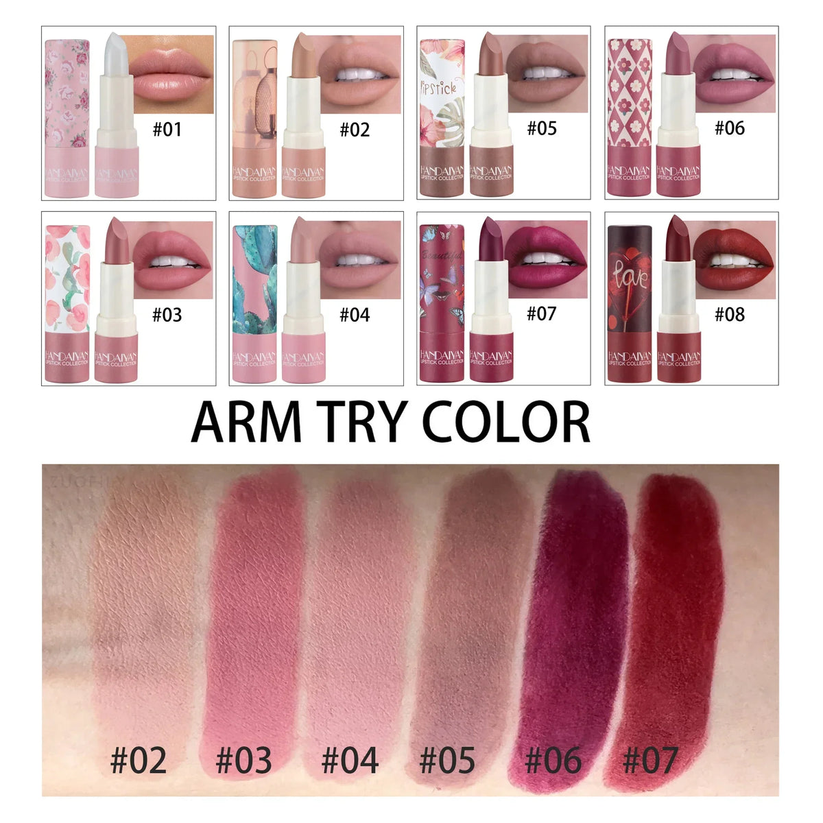 Lipstick Velvet Matte New Nude Moisturizing Tint Lip Balm Cream Pigment 8-color Luxury Lip Makeup Waterproof Cosmetic HIP