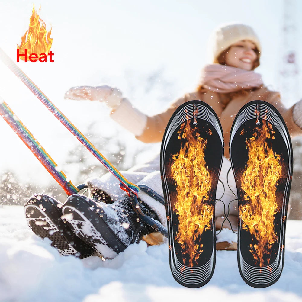 Heated Insole for Men Women Cuttable USB Powered Electric Heating Shoe Inserts Foot Warmers for Winter Camping Skiing Cycle HIP 35 to 45