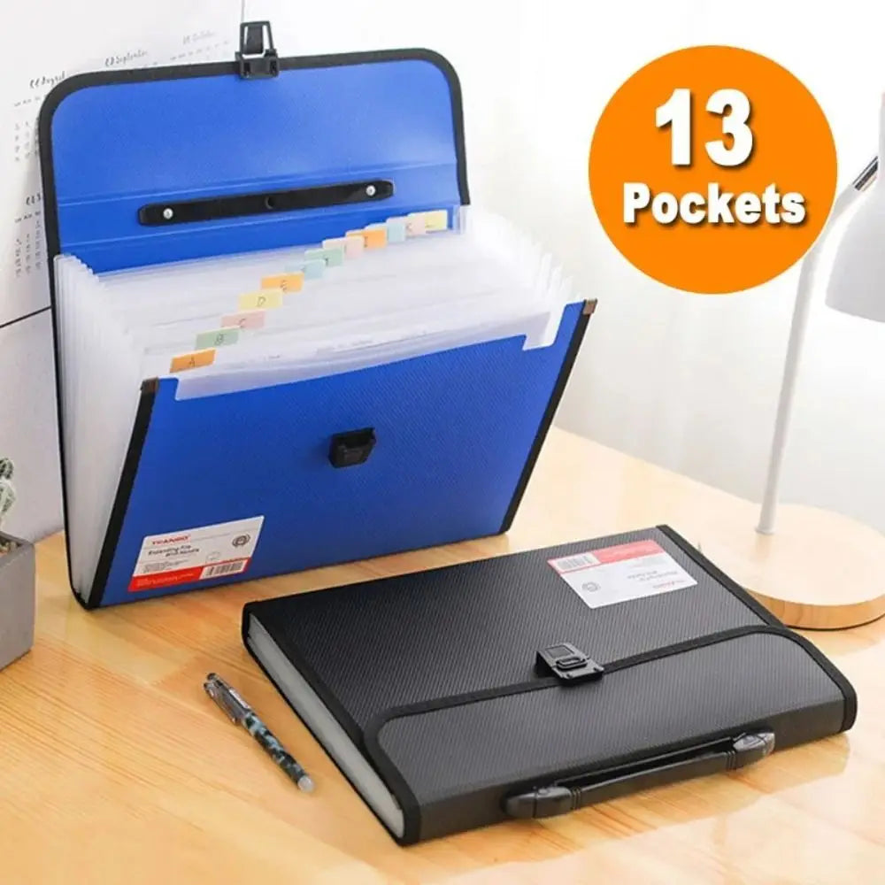 A4 Expanding Accordion File Folder – 13 Pocket Organizer Expanding File Folder HIP