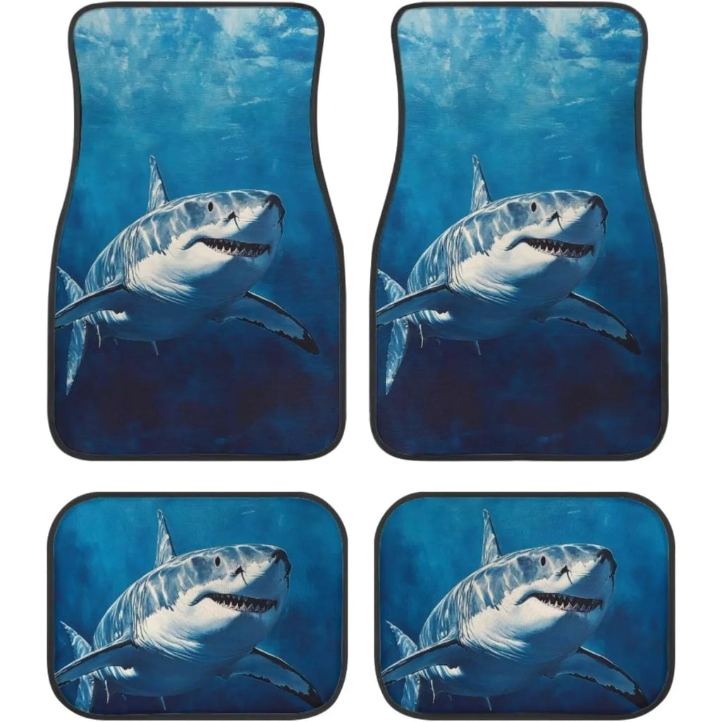 4-Piece Shark Print All-Weather Car Floor Mats – Heavy Duty Car Floor Mats HIP 1