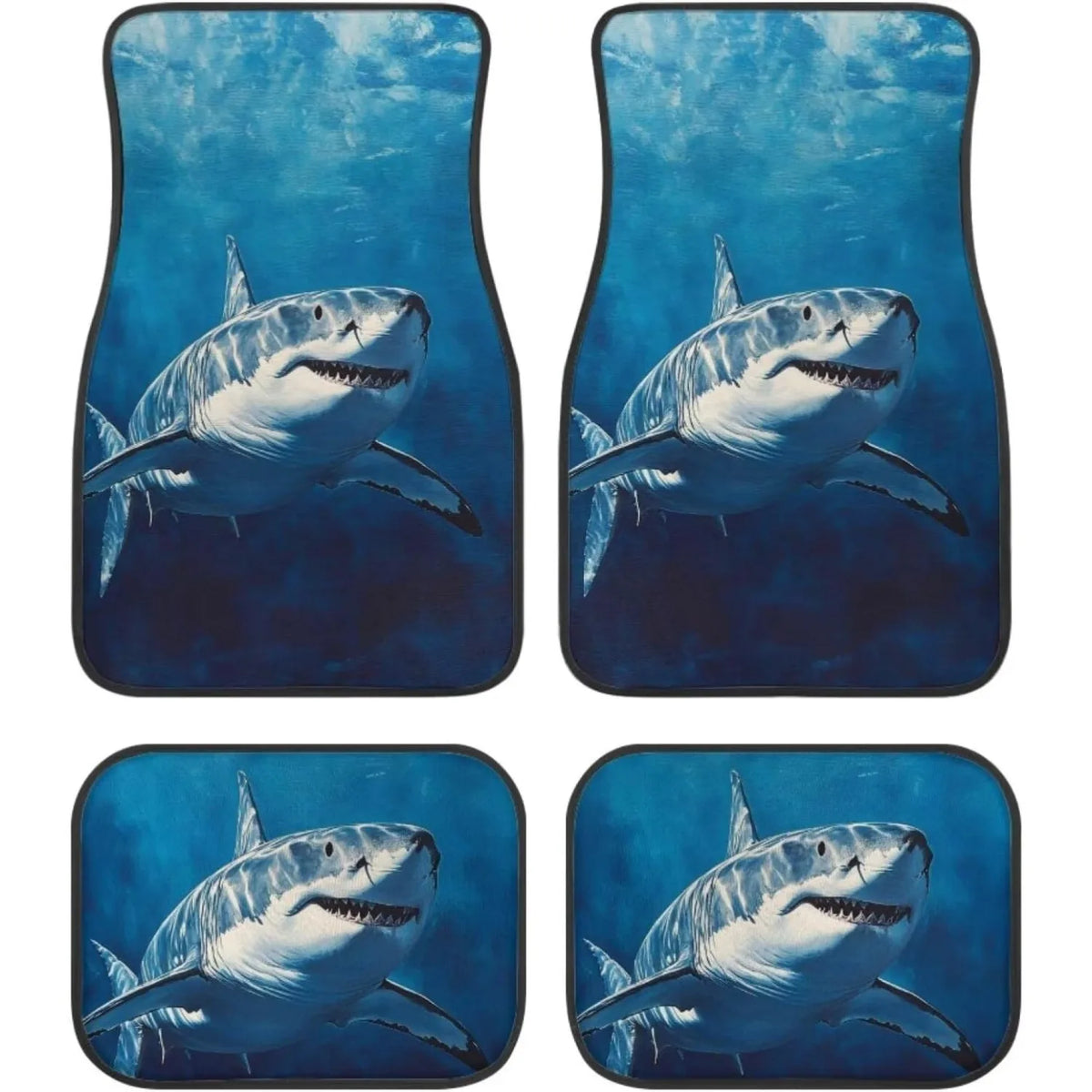 4-Piece Shark Print All-Weather Car Floor Mats – Heavy Duty Car Floor Mats HIP 1