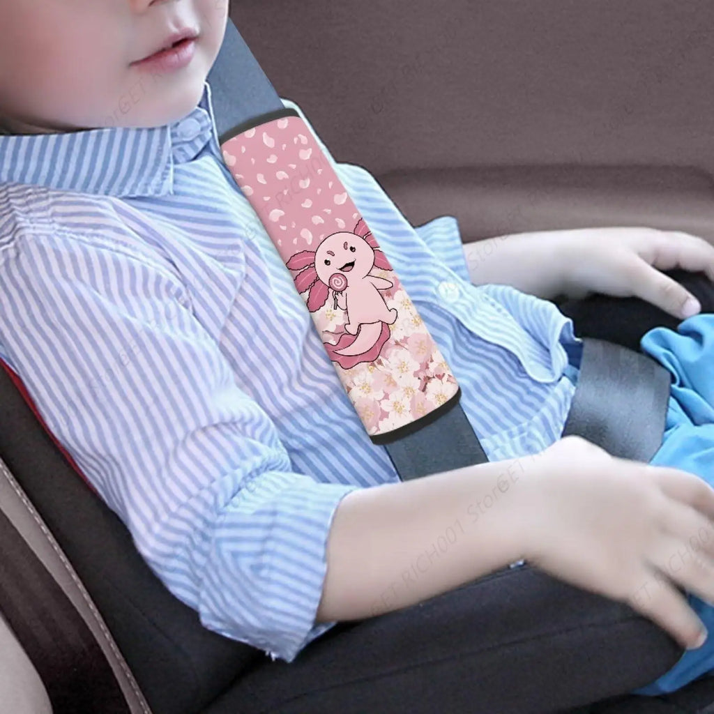 Axolotl Flowers Baby Car Seat Belt Shoulder Pads – 2 Pack Car Seat Strap Covers HIP