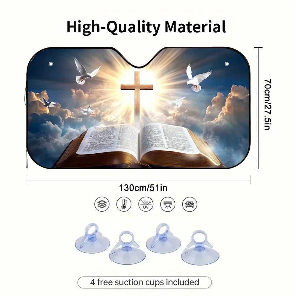 Bible Angel Car Sunshade – UV & Heat Block with 4 Suction Cups Car Sunshade HIP