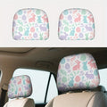 Set of 2 Printed Car Headrest Covers – Breathable Full Surround Car Headrest Covers HIP black