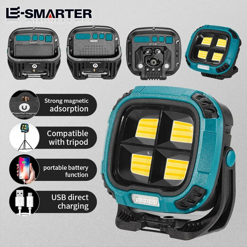 ESMARTER 1000-Lumen Magnetic LED Flashlight with Power Bank Rechargeable LED Flashlight HIP