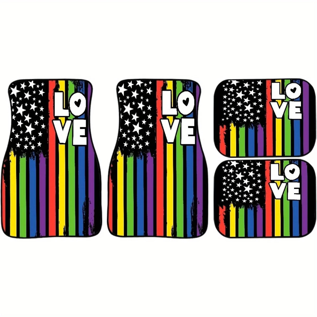 Rainbow Pride Car Floor Mats – 4-Piece Anti-Slip Set Car Floor Mats HIP