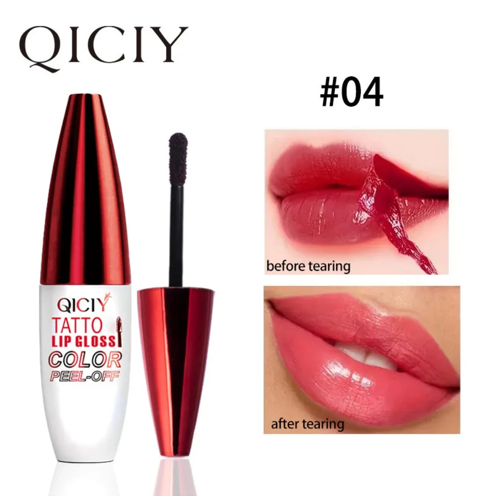 4 Color Liquid Peel-off Lip Gloss Waterproof Long-lasting Matte Lipstick Non-stick Cup Makeup Moisturizing Lip Tattoo Pigment HIP 04