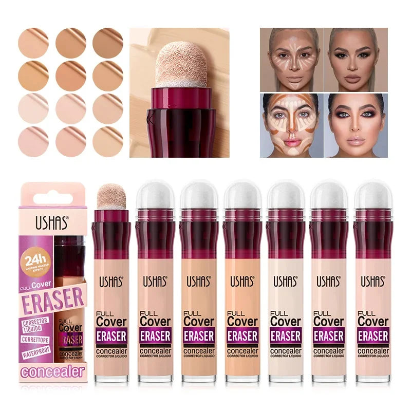 USHAS Sponge Tip Concealer – 12 Shades, Full Cover Waterproof Liquid Concealer HIP
