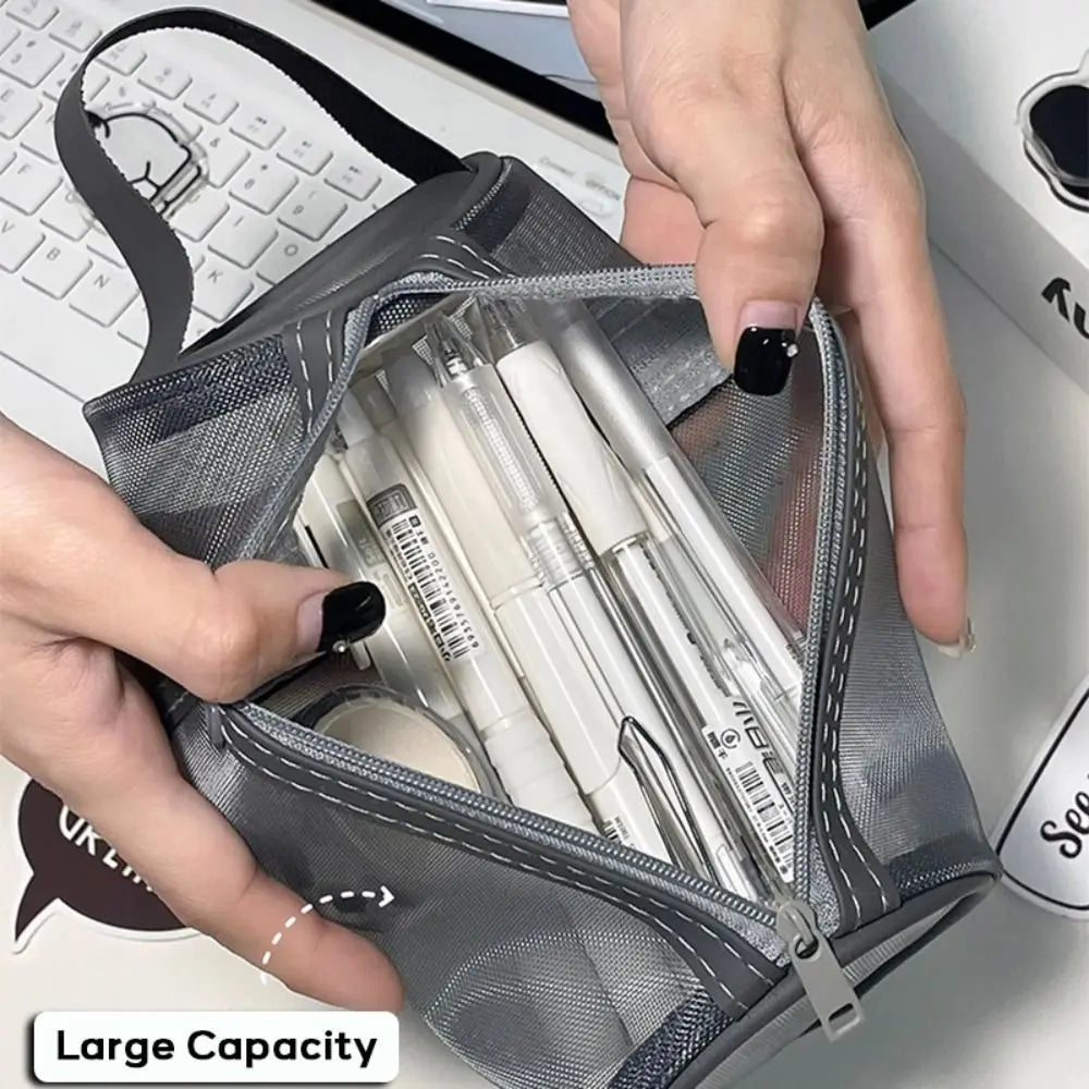 Mesh Pencil Case – Large Capacity Pen Bag for School & Office Pencil Case HIP