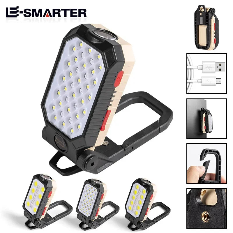 ESMARTER COB USB Rechargeable Work Light Flashlight 350+ Lm Rechargeable Work Light HIP