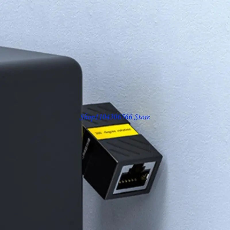 Right Angle RJ45 Ethernet Adapter – 360° Rotating Cat6 Coupler Network Adapter HIP