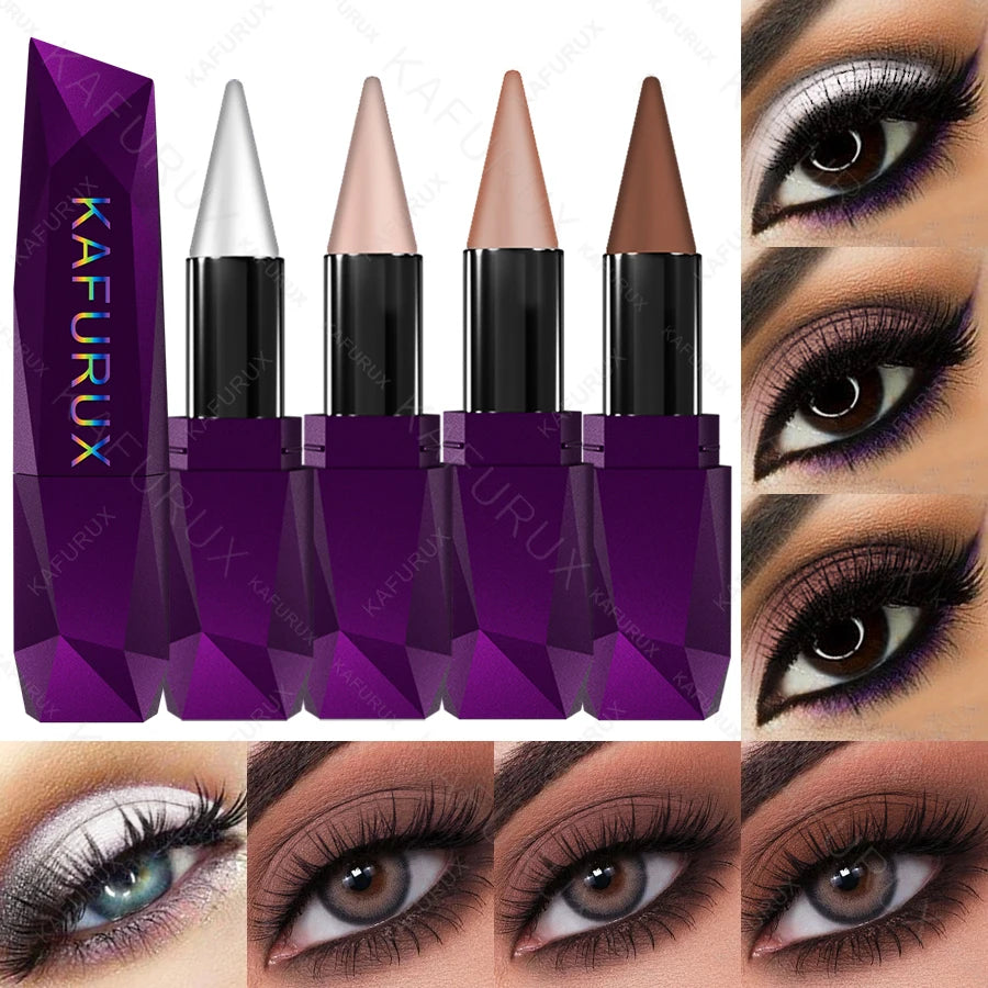 4 Colors Matte Eyeshadow Stikc Eye Shadow Pen Waterproof Nude Eye Makeup Gifts White Pinke Brown Natural Eye Cosemtic Beauty HIP