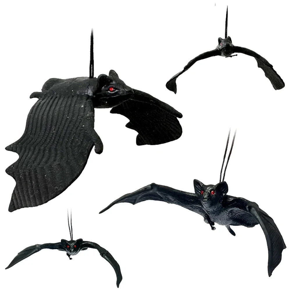 Halloween Hanging Bat Ornaments - Realistic Simulation Holiday Party Decor Haunted House Hanging Props for Spooky Atmosphere HIP
