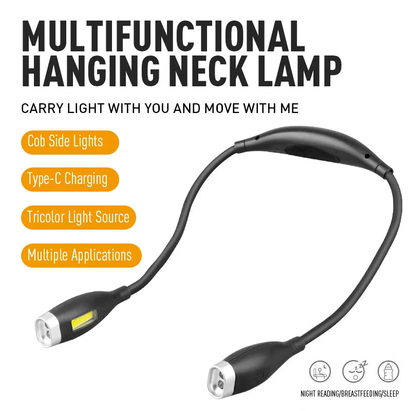 ESMARTER USB Rechargeable LED Neck Reading Light – Hands-Free Wearable Neck Lamp HIP