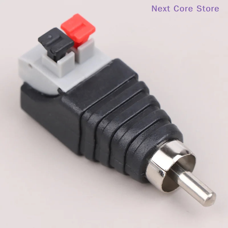2-Pack Speaker Wire to Audio Jack Quick Press Connector Adapter Audio Wire Connector HIP