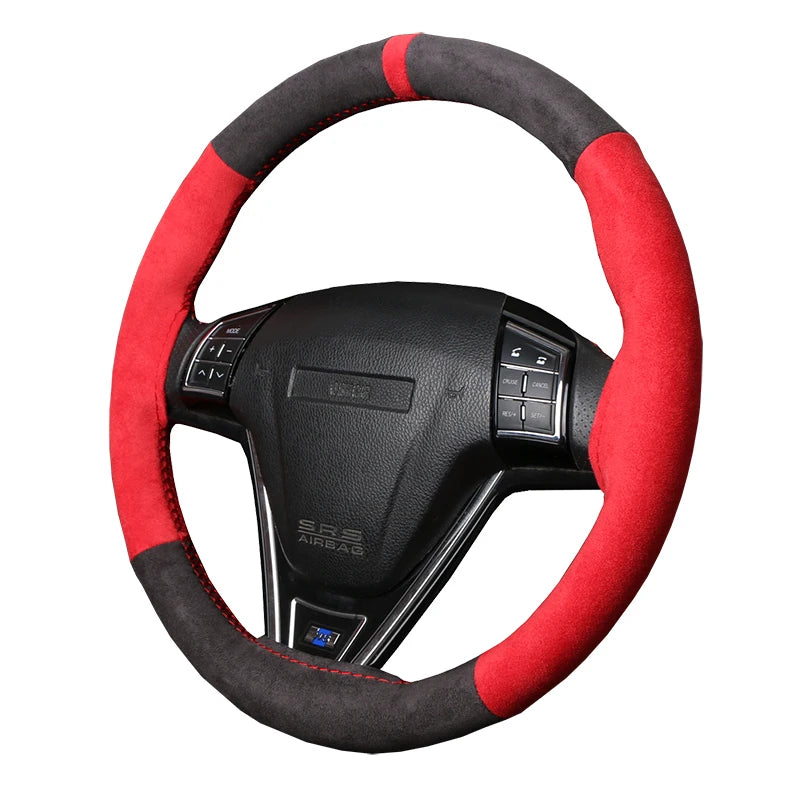 38cm Suede Leather Steering Wheel Cover | Anti-Slip Universal Steering Wheel Cover HIP