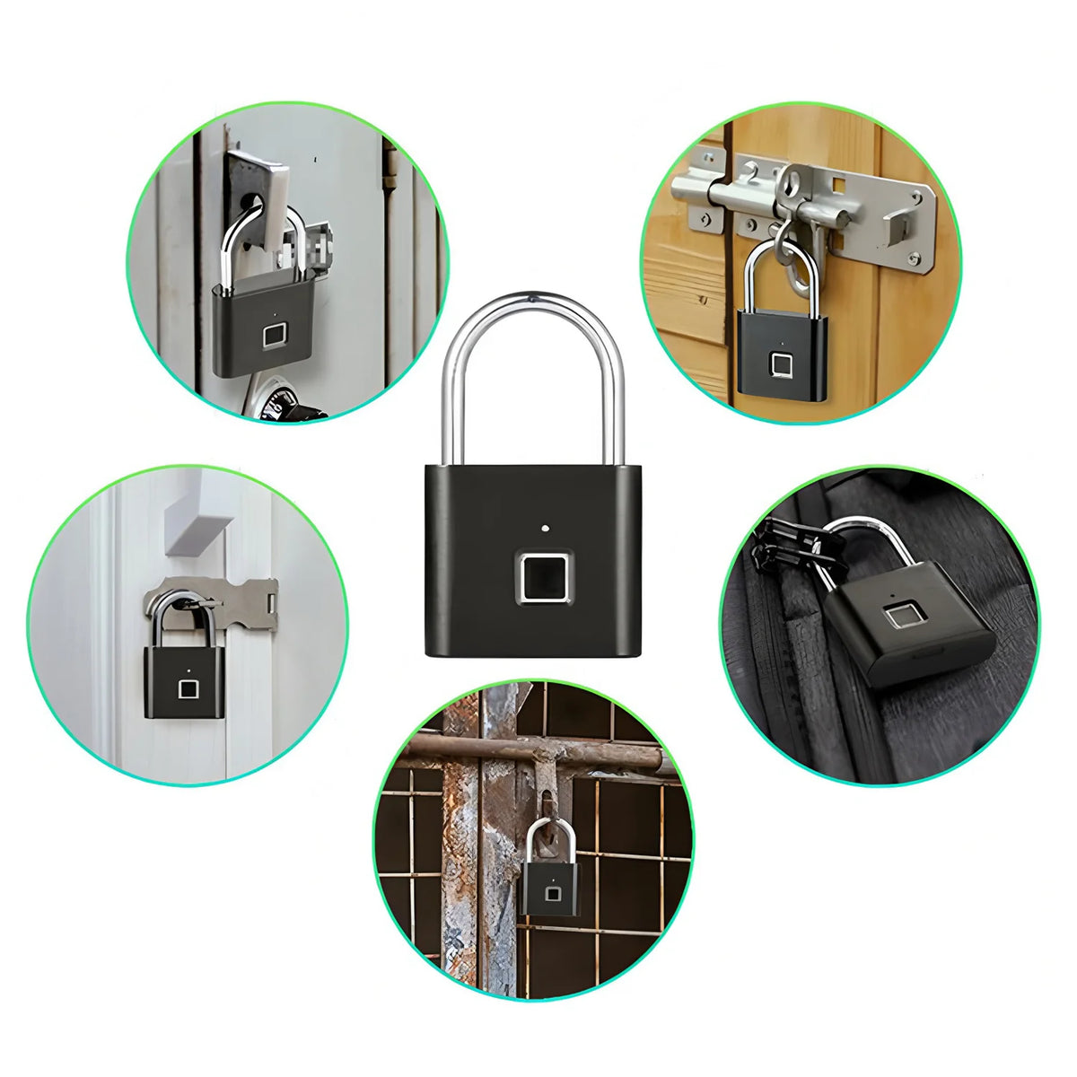 Fingerprint Smart Padlock – Keyless USB Rechargeable Zinc Alloy Fingerprint Smart Padlock HIP