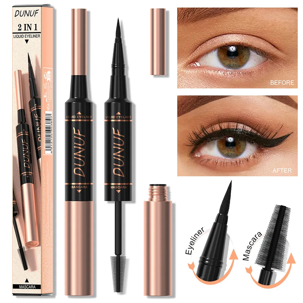 DUNUF 2-in-1 Mascara & Eyeliner – Waterproof & Volumizing 2-in-1 Mascara Eyeliner HIP 01 Full Size