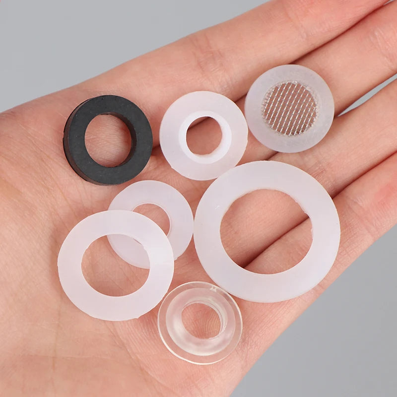 10-Pack Silicone Flat Gasket Sealing Rings – 1/2" 3/4" 1" Silicone Gasket Set HIP