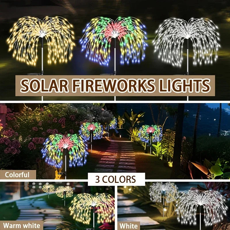 200 LED Solar Dandelion Firework Garden Lights – IP65 Solar Garden Light HIP