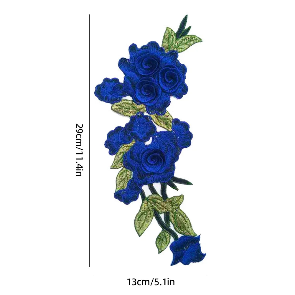 1PC Rose Embroidered Sewing on Patches Flower Patch Stickers for Clothes Badge Sewing Fabric Applique Supplies 13 Kinds HIP E