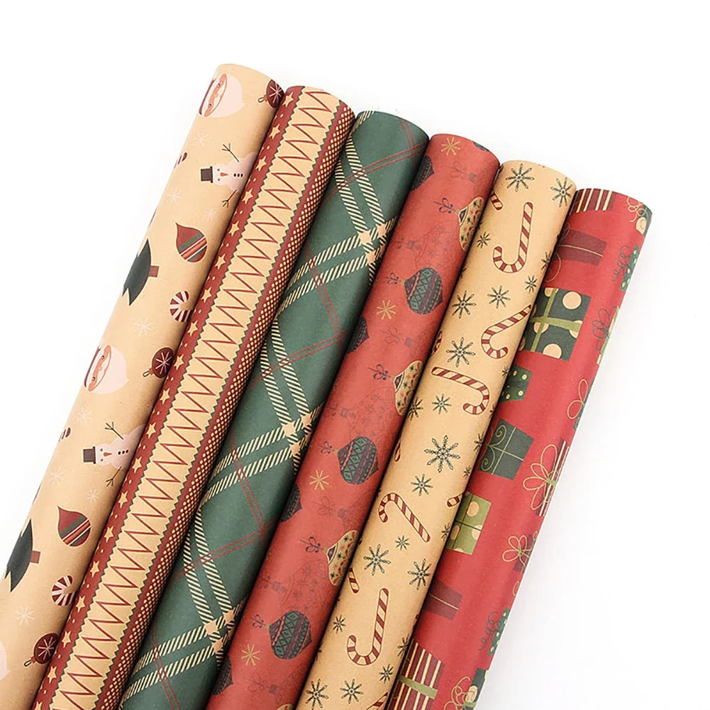Christmas Kfrat Wrapping Paper Wedding Green Decoration Gift Wrap Artware Kraft Packing Paper Vellum New Year's Eve Decorations HIP