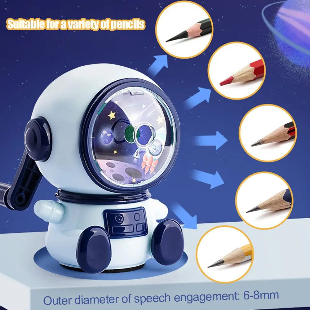 Astronaut Pencil Sharpener – 3-Gear Adjustable Hand-Crank Mechanical Pencil Sharpener HIP