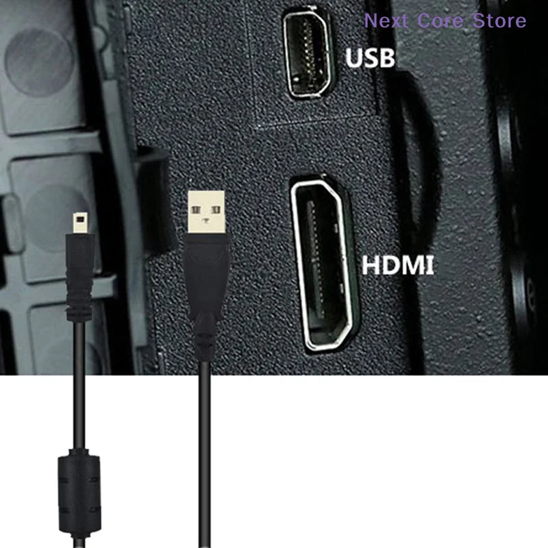 8-Pin USB Camera Data Transfer Cable 150cm – Multi-Brand Camera USB Cable HIP