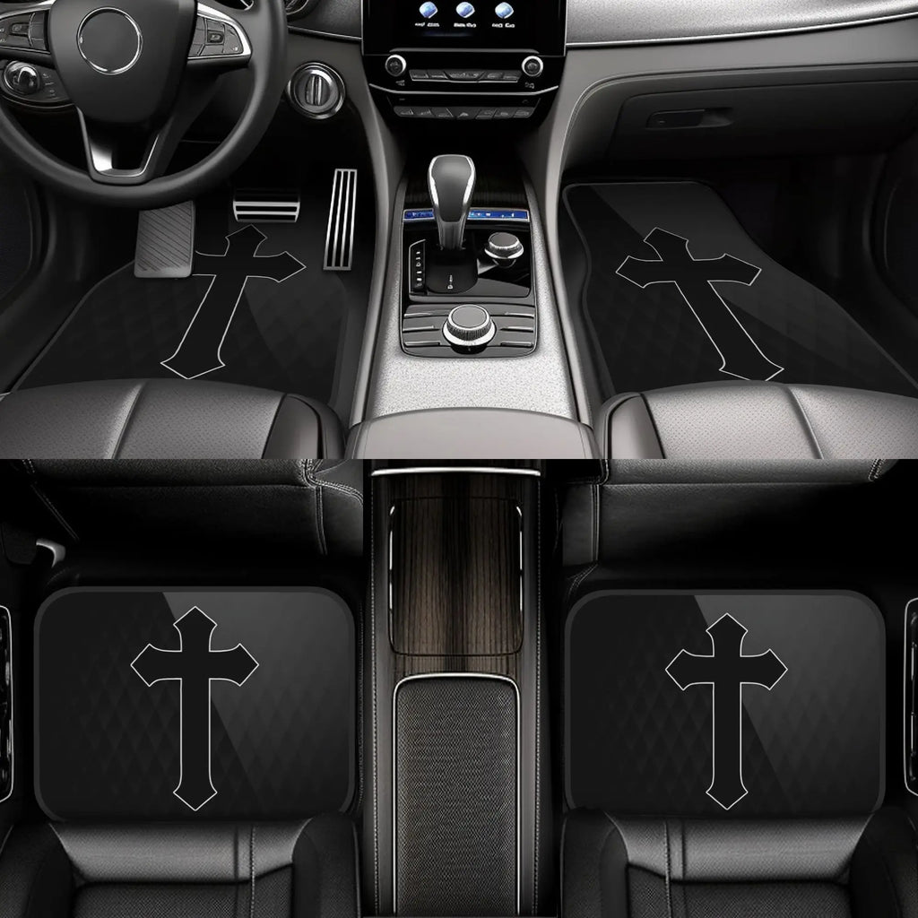 Gothic Car Floor Mats – 4-Piece Universal Set | Black Car Floor Mats HIP