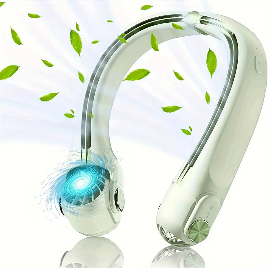 Portable Bladeless Neck Fan – USB Rechargeable, 3 Speeds Wearable Neck Fan HIP