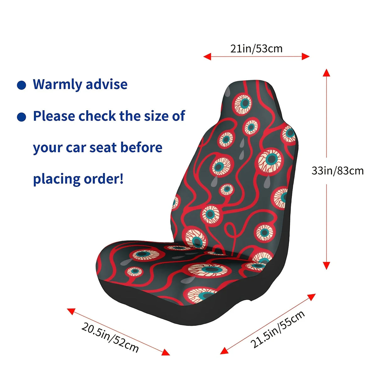 Blood Vessels & Floating Eyes Car Seat Cover | Easy Fit Car Seat Cover HIP