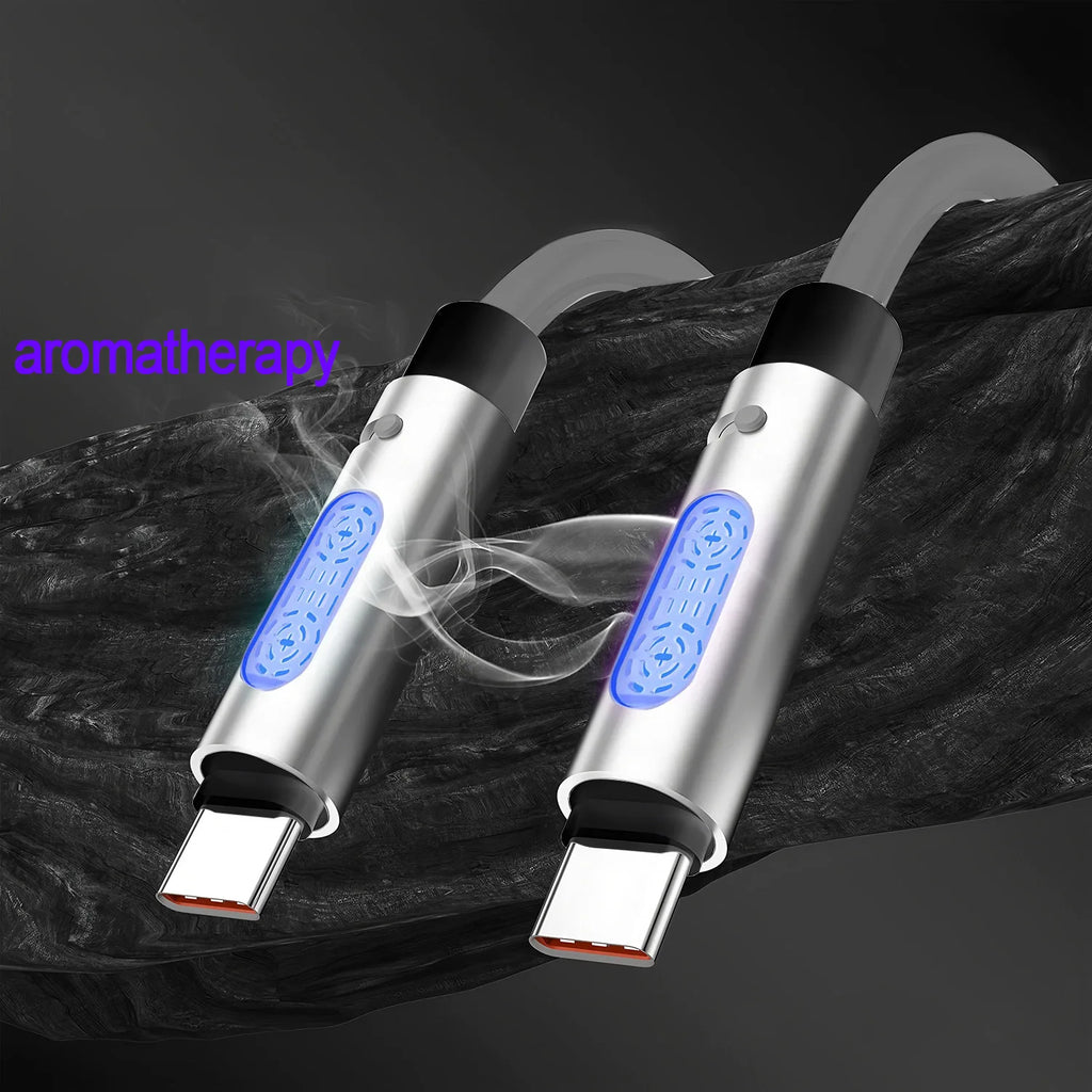 Type-C to Type-C Fast Charge Cable with LED & Aromatherapy USB-C Charging Cable HIP