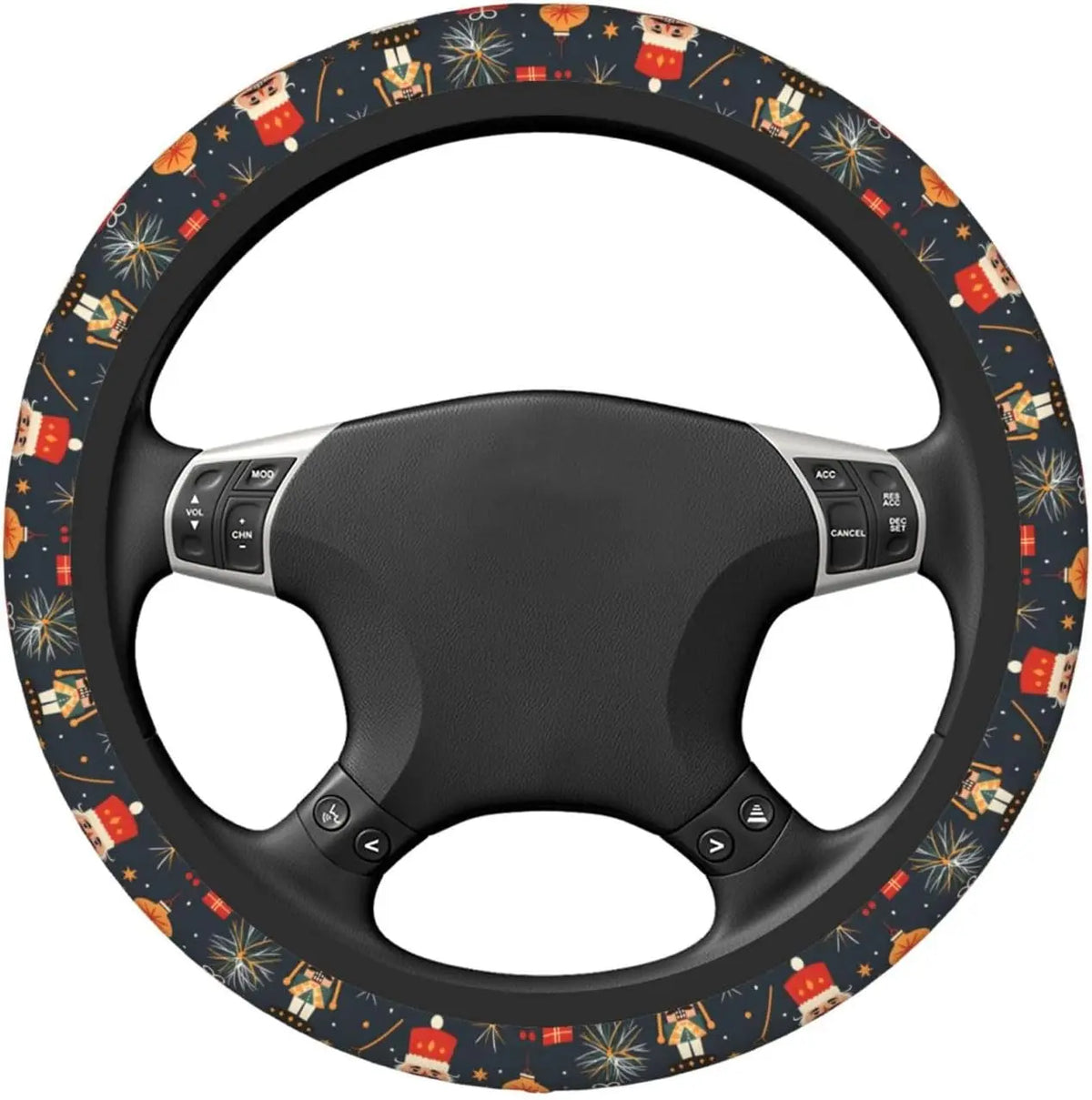 Christmas Nutcracker Steering Wheel Cover – Universal 15" Steering Wheel Cover HIP