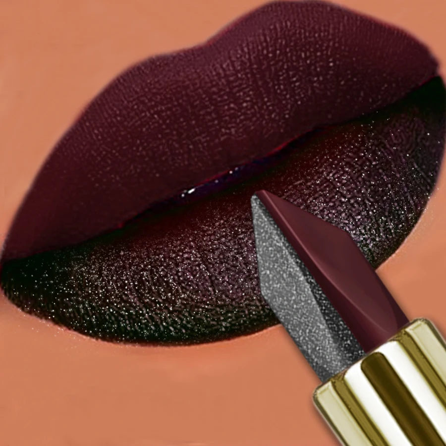 KAFURUX Two-Tone Red & Black Glitter Matte Lipstick Glitter Matte Lipstick HIP