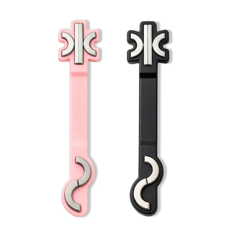 S Shape Twisted Nail Art Magnetic Wand Fancy Swirl Magnet Nail Art Various Cat Eye Pattern Effect DIY Nail Salon Accessory HIP Pink Add Black-2Pc
