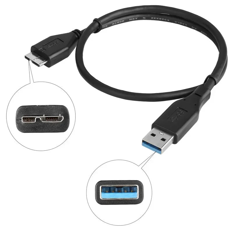 USB 3.0 to Micro B Cable 50cm – Fast HDD & Laptop Data Transfer USB Data Cable HIP